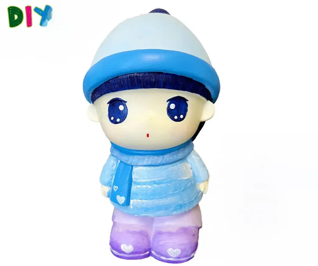 DIY Coloring, Soft Vinyl Figure White Mio Painting