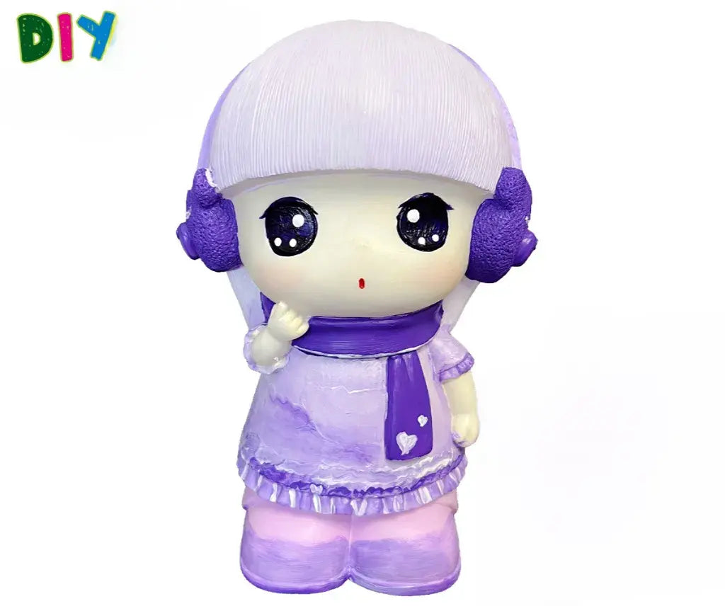 DIY Coloring, Soft Vinyl Figure White Mio Painting