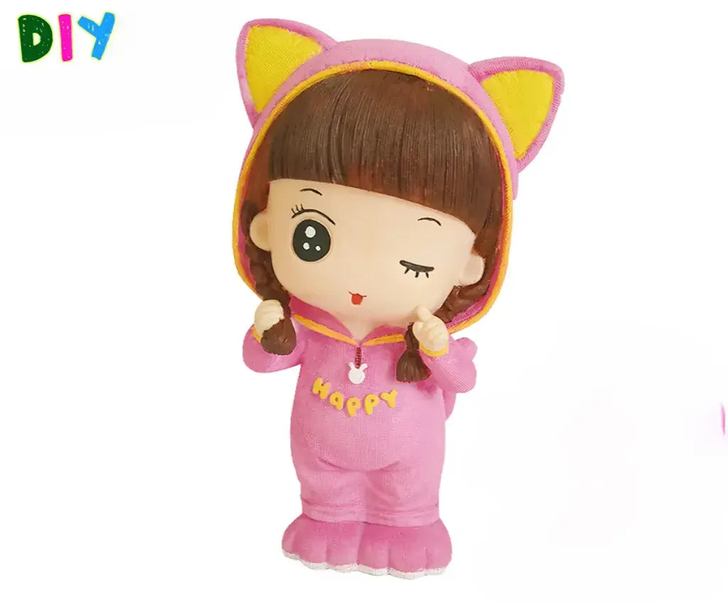 DIY Coloring, Soft Vinyl Figure White Mio Painting